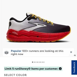 Brooks Women’s Rundisney Mickey Mouse  Ghost Max 2 Size 9